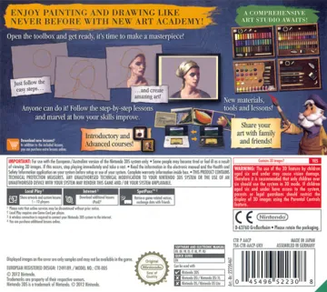 New Art Academy (Europe)(En,Fr,Ge,It,Es,Nl,Pt,Ru) box cover back